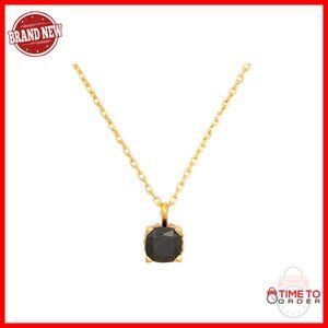6mm Square Pendant Necklace, 16" Chain with Extender, Cubic Zirconia